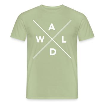 BOIS SCIE TRONÇONNEUSE CADEAU FORÊT DES FRÈRES BOIS - T-shirt homme - vert sauge - Devant - AI Model Male 178 light (178cm)