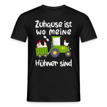 Bauer Spruch - Zuhause ist wo meine Hühner sind - Männer T-Shirt - Schwarz - Vorne - AI Model Male 178 light (178cm)