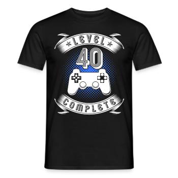 Level 40 Complete 40. Geburtstag Gamer Geschenk - Männer T-Shirt - Schwarz - Vorne - AI Model Male 178 light (178cm)