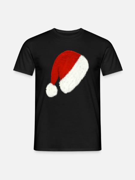 Weihnachtsmütze - Männer T-Shirt - Schwarz