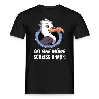 Sei eine Möwe scheiss drauf - Männer T-Shirt - Schwarz - Vorne - AI Model Male 178 light (178cm)