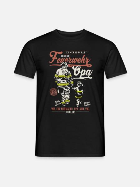 Feuerwehr Opa Spruch Feuerwehrmann Geschenk - Männer T-Shirt - Schwarz