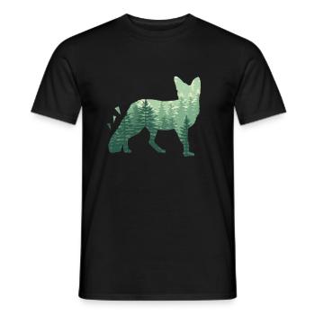 Renard renards nature forêt - T-shirt homme - noir - Devant - AI Model Male 178 light (178cm)