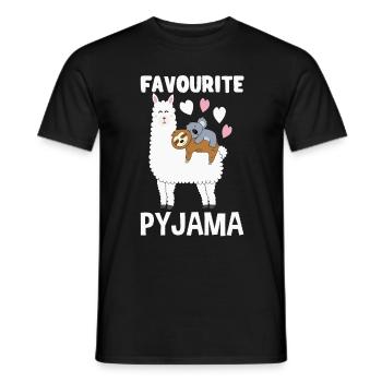 Pyjama Lama Pyjama paresseux alpaga - T-shirt homme - noir - Devant - AI Model Male 178 light (178cm)