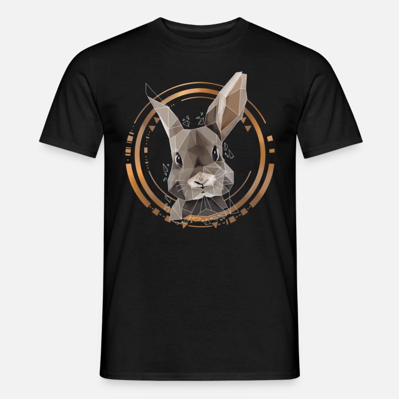 Cooler Hase Low Poly Design | Geometrisch, Dreieck - Männer T-Shirt - Schwarz