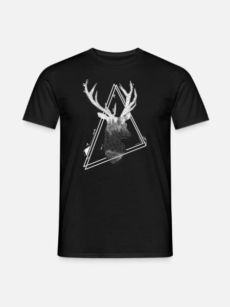 Deer geometric design triangles - Men's T-Shirt - black