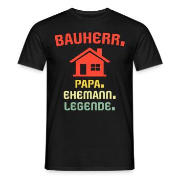 Bauherr Papa Geschenk Bauherren Richtfest - Männer T-Shirt - Schwarz - Vorne - AI Model Male 178 light (178cm)