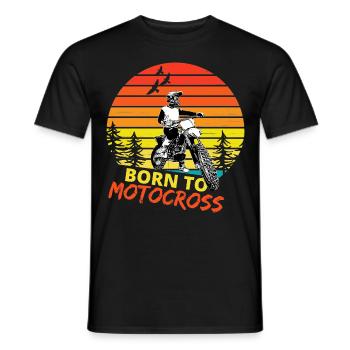 Motocross / Enduro / Freestyle mx / Dirtbike retro - Männer T-Shirt - Schwarz - Vorne - AI Model Male 178 light (178cm)