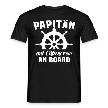 Papitän Papa Kapitän - Männer T-Shirt - Schwarz - Vorne - AI Model Male 178 light (178cm)