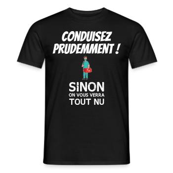 Ambulancier Humour - Conduisez prudemment ! - T-shirt homme - noir - Devant - AI Model Male 178 light (178cm)