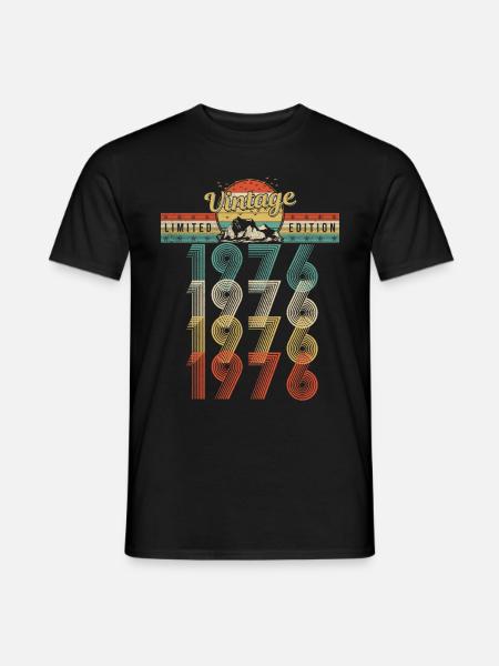 Geburtstag Jahrgang 1976 Vintage Geburtsjahr 1976 - Männer T-Shirt - Schwarz