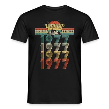 Geburtstag Jahrgang 1977 Vintage Geburtsjahr 1977 - Männer T-Shirt - Schwarz - Vorne - AI Model Male 178 light (178cm)