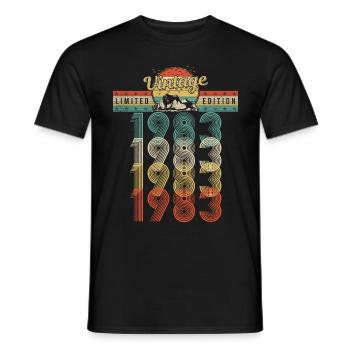 Geburtstag Jahrgang 1983 Vintage Geburtsjahr 1983 - Männer T-Shirt - Schwarz - Vorne - AI Model Male 178 light (178cm)
