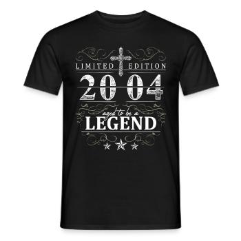 Cross Vintage Birthday Year of Birth 2004 Gift - Men's T-Shirt - black - Front - AI Model Male 178 light (178cm)