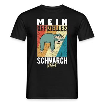 Mein Schnarchshirt Schlafshirt Faultier Retro - Männer T-Shirt - Schwarz - Vorne - AI Model Male 178 light (178cm)