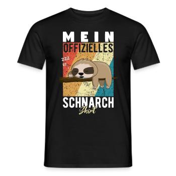Mein Schnarchshirt Schlafshirt Faultier Retro - Männer T-Shirt - Schwarz - Vorne - AI Model Male 178 light (178cm)