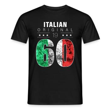 Italian Original 1960 62 Birthday Italy Flag - Men's T-Shirt - black - Front - AI Model Male 178 light (178cm)