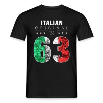 Italian Original 1963 59 birthday Italy flag - Men's T-Shirt - black - Front - AI Model Male 178 light (178cm)