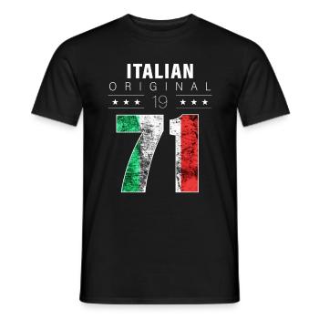 Italian Original 1971 51 Birthday Italy Flag - Men's T-Shirt - black - Front - AI Model Male 178 light (178cm)