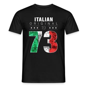 Italian Original 1973 49 Birthday Italy Flag - Men's T-Shirt - black - Front - AI Model Male 178 light (178cm)