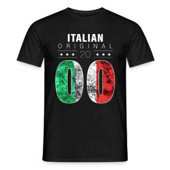 Italian Original 2000 22 Birthday Italy Flag - Men's T-Shirt - black - Front - AI Model Male 178 light (178cm)