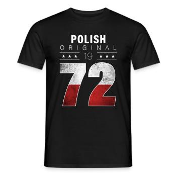 Polish Original 1972 50 Geburtstag Polen Flagge - Männer T-Shirt - Schwarz - Vorne - AI Model Male 178 light (178cm)