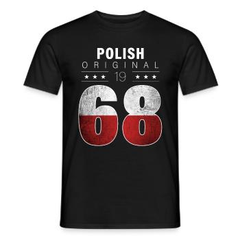 Polish Original 1968 54 Geburtstag Polen Flagge - Männer T-Shirt - Schwarz - Vorne - AI Model Male 178 light (178cm)