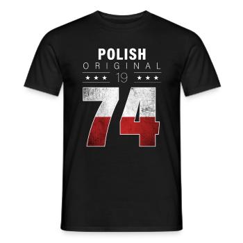 Polish Original 1974 48 Geburtstag Polen Flagge - Männer T-Shirt - Schwarz - Vorne - AI Model Male 178 light (178cm)