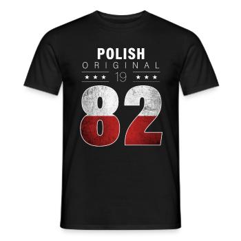 Polish Original 1982 40 Geburtstag Polen Flagge - Männer T-Shirt - Schwarz - Vorne - AI Model Male 178 light (178cm)