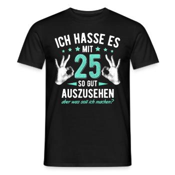 25. Geburtstag Mann & Frau 25 Jahre Deko Spruch - Männer T-Shirt - Schwarz - Vorne - AI Model Male 178 light (178cm)