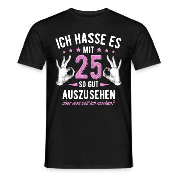 25. Geburtstag Mann & Frau 25 Jahre Deko Spruch - Männer T-Shirt - Schwarz - Vorne - AI Model Male 178 light (178cm)