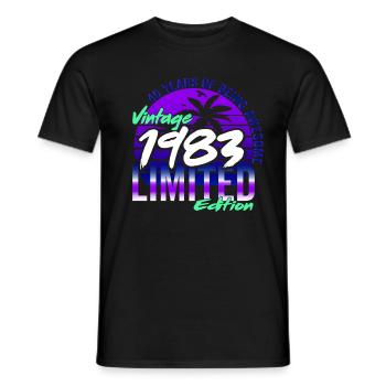 40. Geburtstag 1983 Geburtstag Retro Geschenkidee - Männer T-Shirt - Schwarz - Vorne - AI Model Male 178 light (178cm)