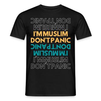 Ich bin Muslim, keine Panik - Männer T-Shirt - Schwarz - Vorne - AI Model Male 178 light (178cm)