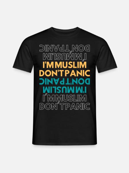 I'm Muslim don't panic - Men's T-Shirt - black