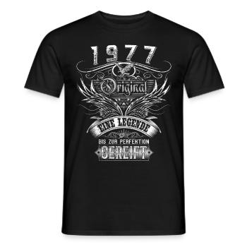 Original 1977 Geburtstag Geburtsjahr 1977 Männer - Männer T-Shirt - Schwarz - Vorne - AI Model Male 178 light (178cm)