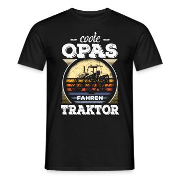 Coole Opas Opa Traktor Traktorfahrer Bauer Retro - Männer T-Shirt - Schwarz - Vorne - AI Model Male 178 light (178cm)