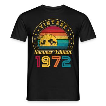 Summer Edition 1972 Geburtstag Jahrgang 1972 Retro - Männer T-Shirt - Schwarz - Vorne - AI Model Male 178 light (178cm)