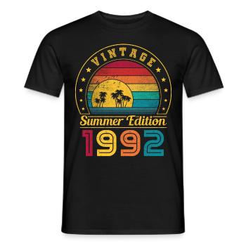 Summer Edition 1992 Geburtstag Jahrgang 1992 Retro - Männer T-Shirt - Schwarz - Vorne - AI Model Male 178 light (178cm)