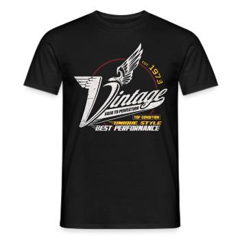 Vinage 1973 Birthday Born 1973 Men - Men's T-Shirt - black - Front - AI Model Male 178 light (178cm)