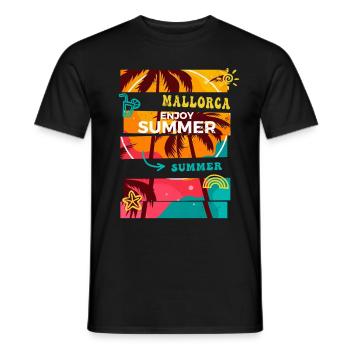 Mallorca Summer Sun Beach Sea Palms Holiday - Men's T-Shirt - black - Front - AI Model Male 178 light (178cm)