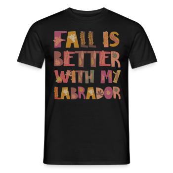 Thankful for my Labrador Hund Herbst Dankbarkeit - Männer T-Shirt - Schwarz - Vorne - AI Model Male 178 light (178cm)