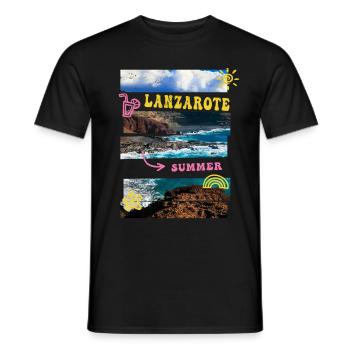 Lanzarote Sommer Sonne Strand Meer Palmen Urlaub - Männer T-Shirt - Schwarz - Vorne - AI Model Male 178 light (178cm)