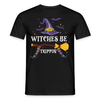 Halloween Witches be Trippin - Men's T-Shirt - black - Front - AI Model Male 178 light (178cm)