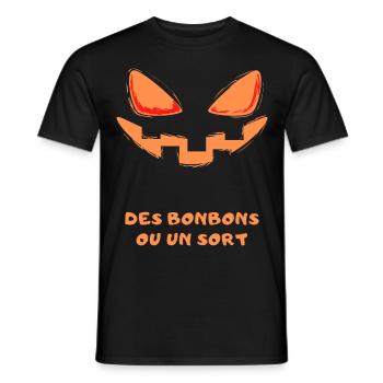 Des bonbons ou un sort - T-shirt homme - noir - Devant - AI Model Male 178 light (178cm)