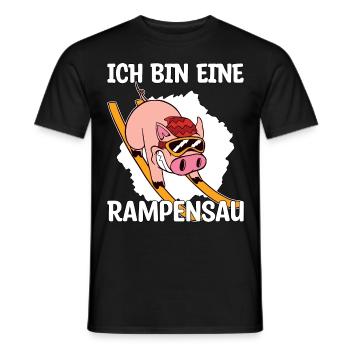 Skifahrer Rampensau Ski Abfahrt Geschenk - Männer T-Shirt - Schwarz - Vorne - AI Model Male 178 light (178cm)