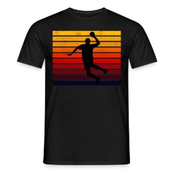 Handballspieler Retro Vintage 80er Jahre Stil Handballer - Männer T-Shirt - Schwarz - Vorne - AI Model Male 178 light (178cm)
