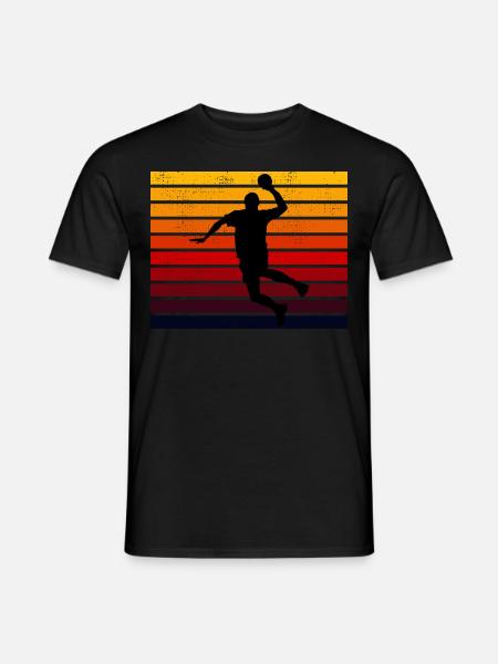 Piłkarz ręczny Retro Vintage 80s Style Piłka ręczna - Mænd T-shirt - sort