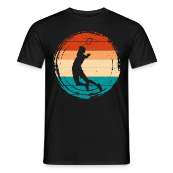 Badminton - Männer T-Shirt - Schwarz - Vorne - AI Model Male 178 light (178cm)