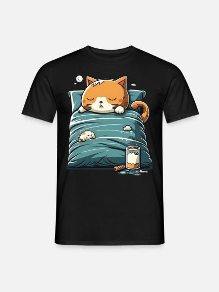 Kawaii Cat Sleep Gift - Men's T-Shirt - black