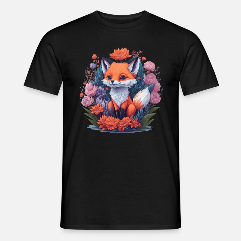 Fuchs - Männer T-Shirt - Schwarz